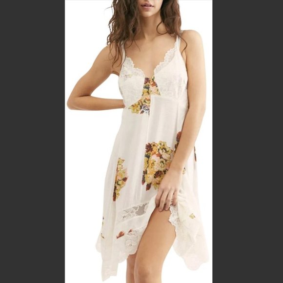 Free People Table For 2 Trapeze Floral Slip Dress - Picture 1 of 2